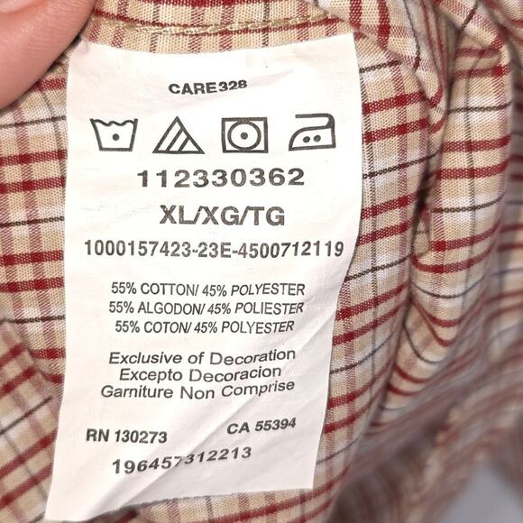 Wrangler Western Shirt XL Classics Rust Copper Plaid Long Sleeve Button Down - Picture 7 of 12